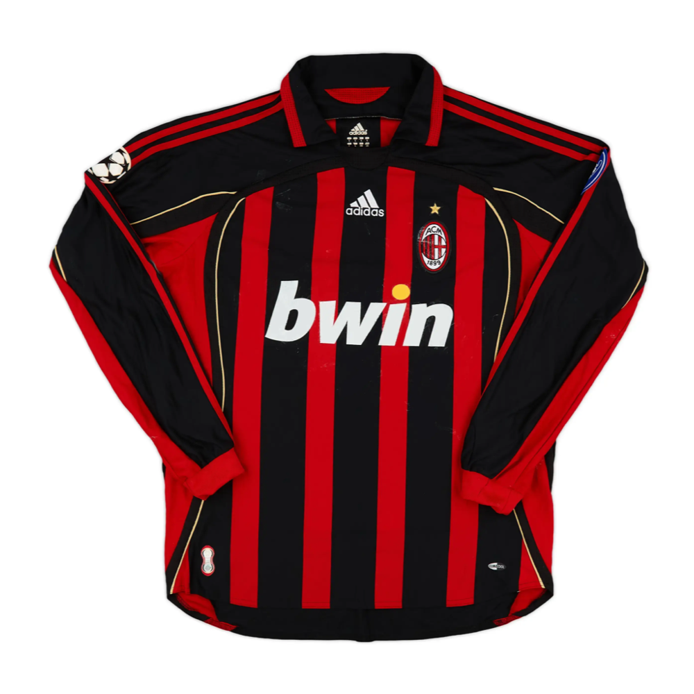2006-07 AC Milan Long Sleeve Home Shirt 2006-07 AC Milan Long Sleeve Home Shirt