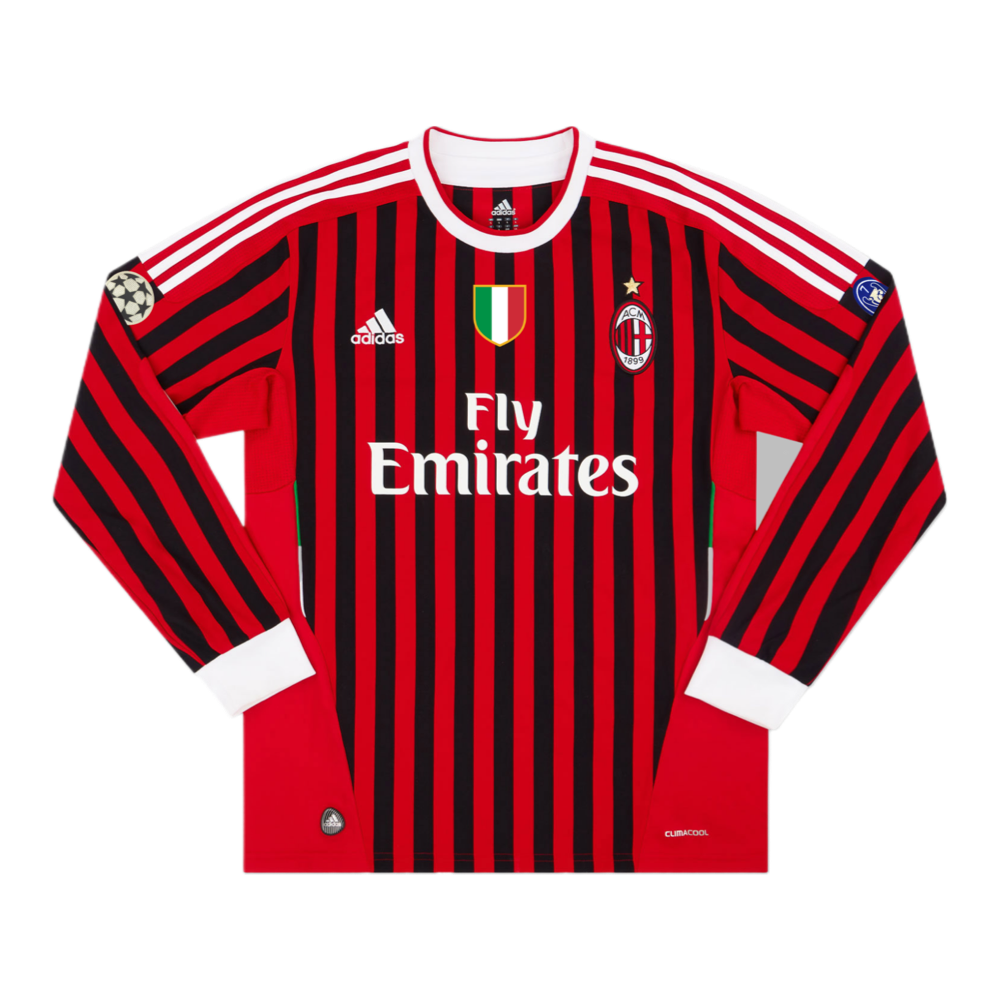 2011-12 AC Milan Home Shirt Long Sleeve 2011-12 AC Milan Home Shirt Long Sleeve