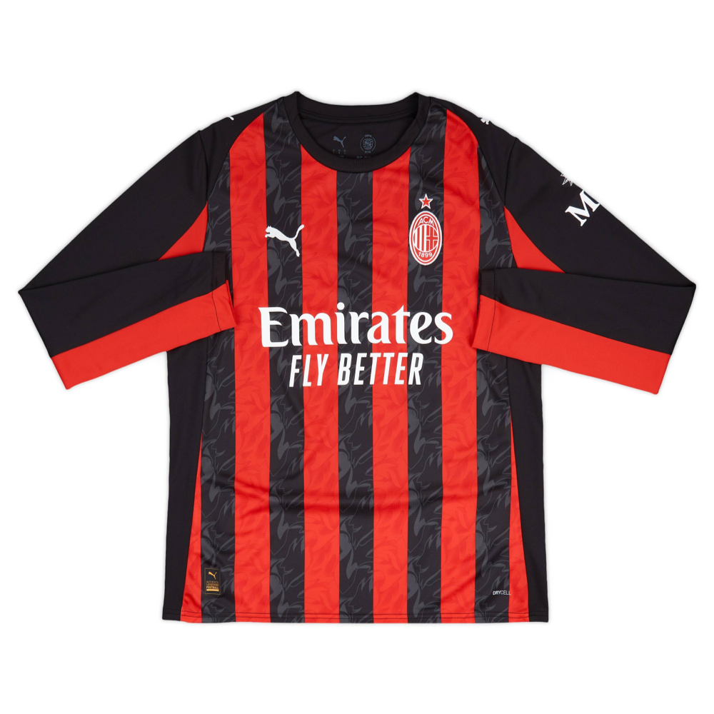 2025-26 AC Milan Home Long-Sleeve Jersey 2025-26 AC Milan Home Long-Sleeve Jersey